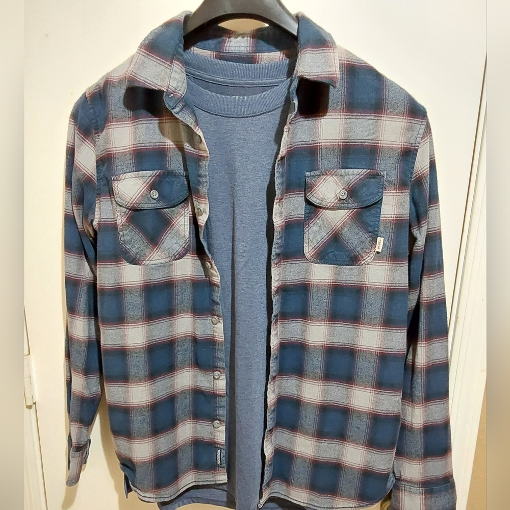 🌺 Like New Men's Vans Navy Plaid Shirt/Jacket